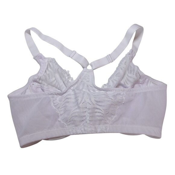 NWOT Glamorise Front-Close T-Back WonderWire Bra Sz 34DD White Racerback 1246 - Picture 5 of 7